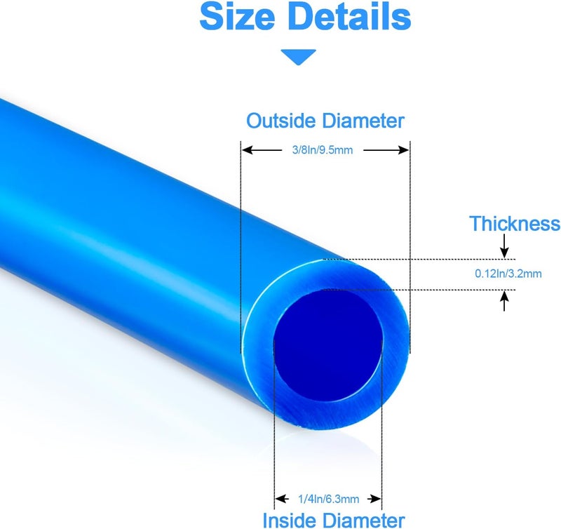 HAO CHEN 3/8" O.D.RO Water Tubing,15FT Food Grade PE Water Line+12Pcs 3/8" Quick Connect Fittings for RO Reverse Osmosis Water Purifier Filter System(Plastic Tubing+Ball Valve+T+Y+L+I+1/4"-3/8" fitting+Cutter) - Image 2